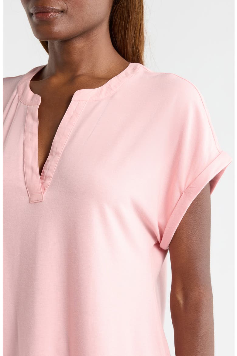 Kauai Split Neck Top, Alternate, color, QUARTZ PINK