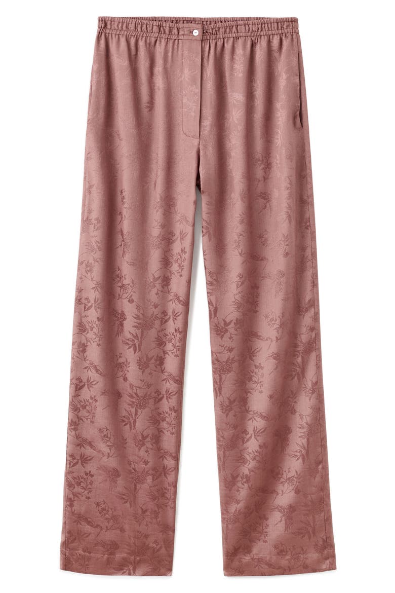 Jacquard Satin Pajama Pants, Main, color, BROWN