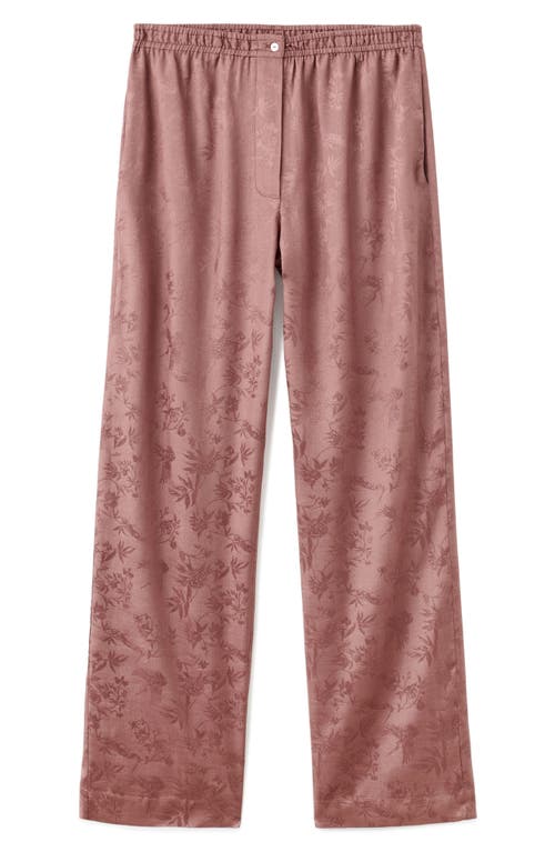 Mango Jacquard Satin Pajama Pants In Pink