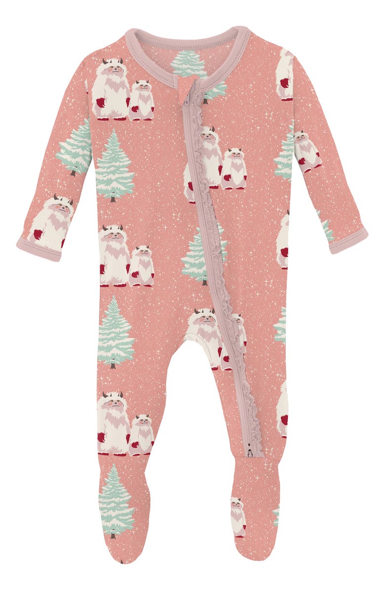 KicKee Pants Yeti Print Fitted One-Piece Pajamas, Main, color, 