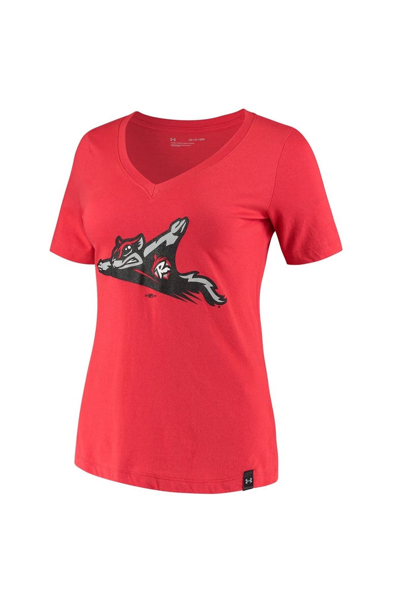 Under Armour Women's Under Armour Red Richmond Flying Squirrels Performance V-Neck T-Shirt, Alternate, color, Red