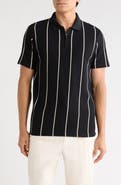 DENIM AND FLOWER Vertical Stripe Textured Polo