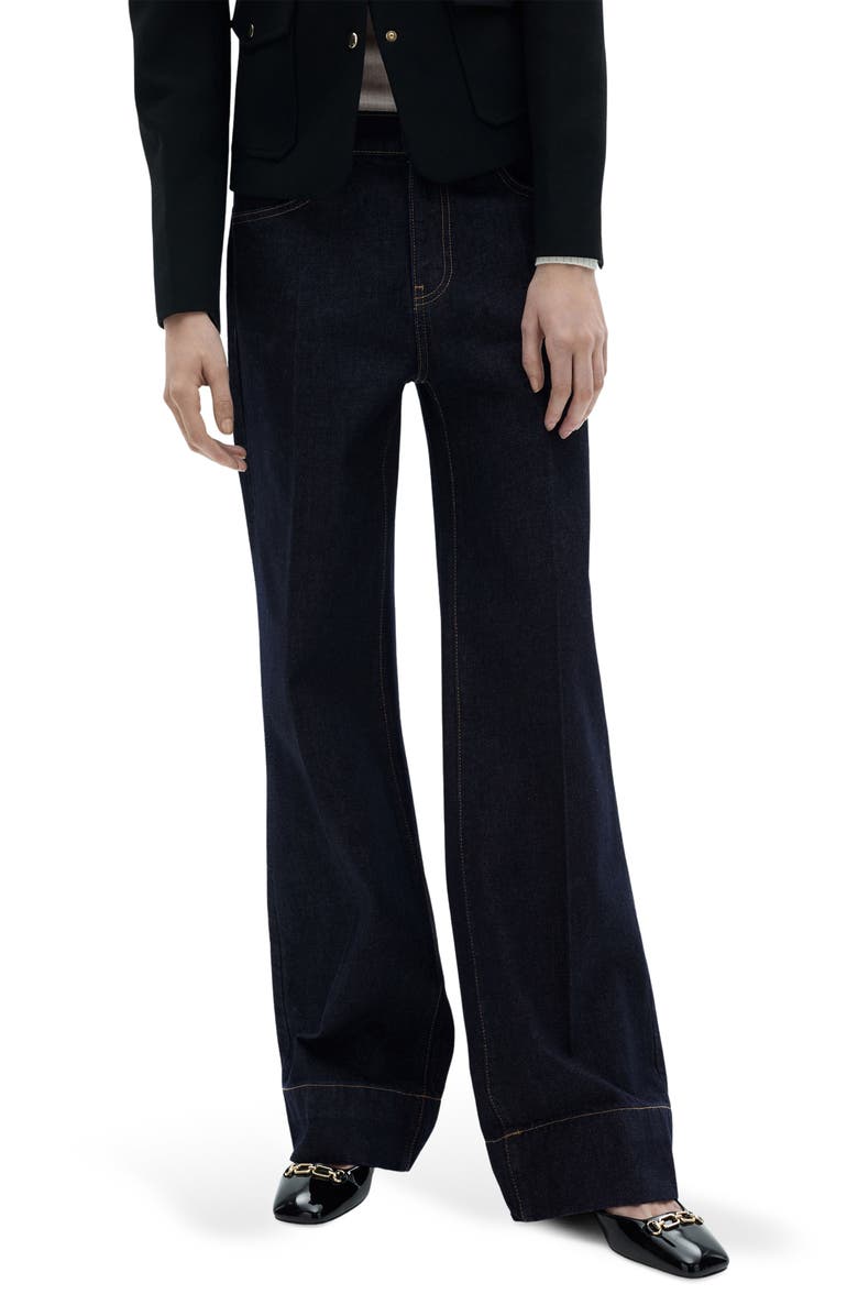 MANGO Layla Mid Rise Wide Leg Jeans, Main, color,