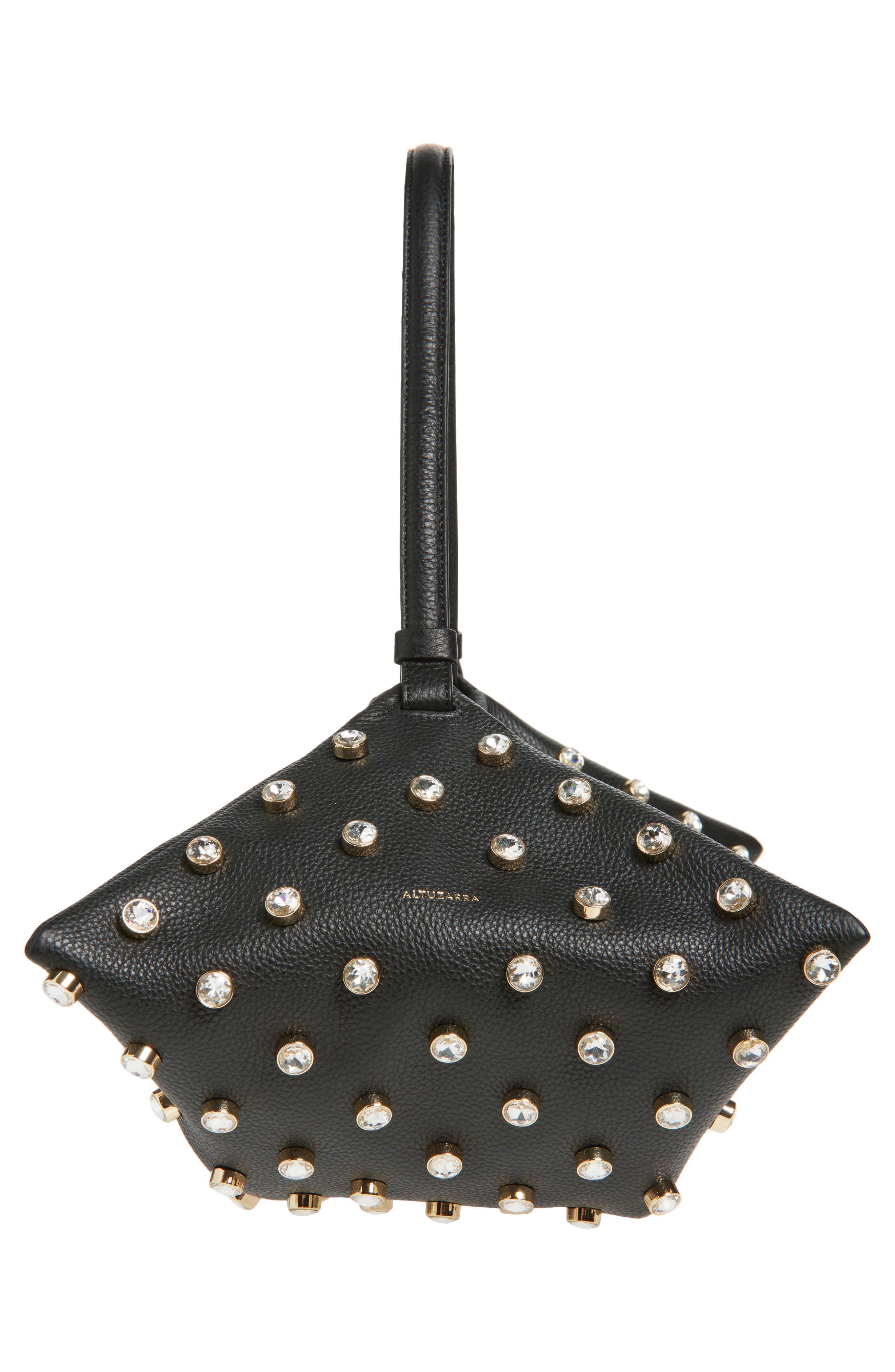 Altuzarra Origami Crystal Studded East/West Leather Bag, Alternate, color, Crystal Embellished