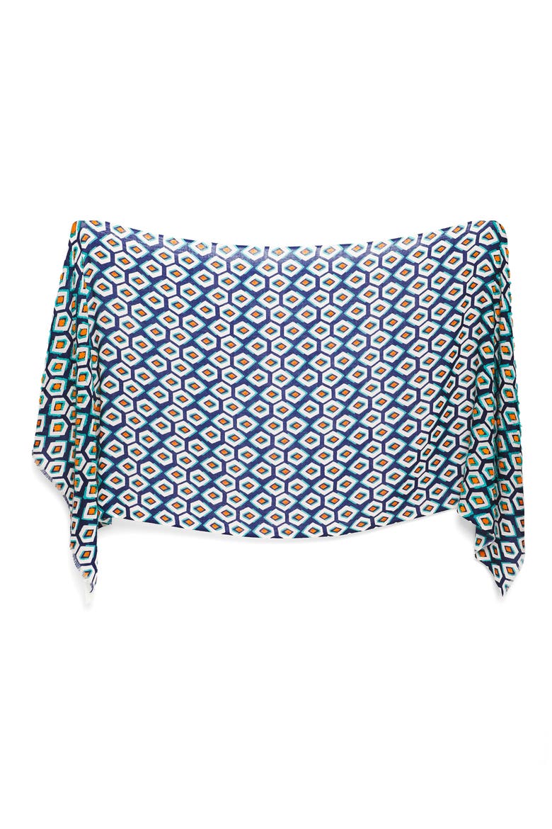 Woven Wool Fringe Scarf, Alternate, color, NAVY PENTAGON