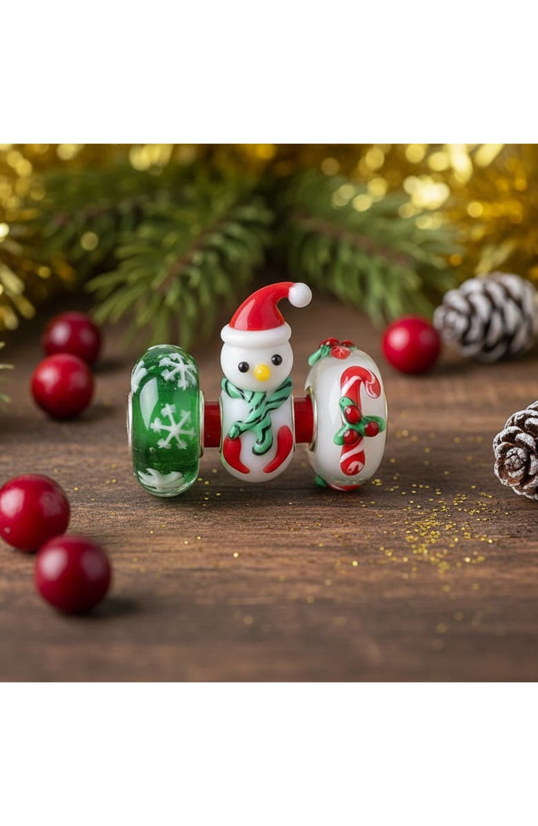 BLING JEWELRY Christmas Theme Sterling Silver Charm Bracelet, Alternate, color, Multi-Color