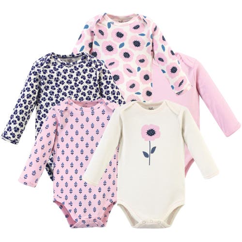 Touched By Nature Little Soft Organic Cotton Long-sleeve One-piece Essentials In Multi