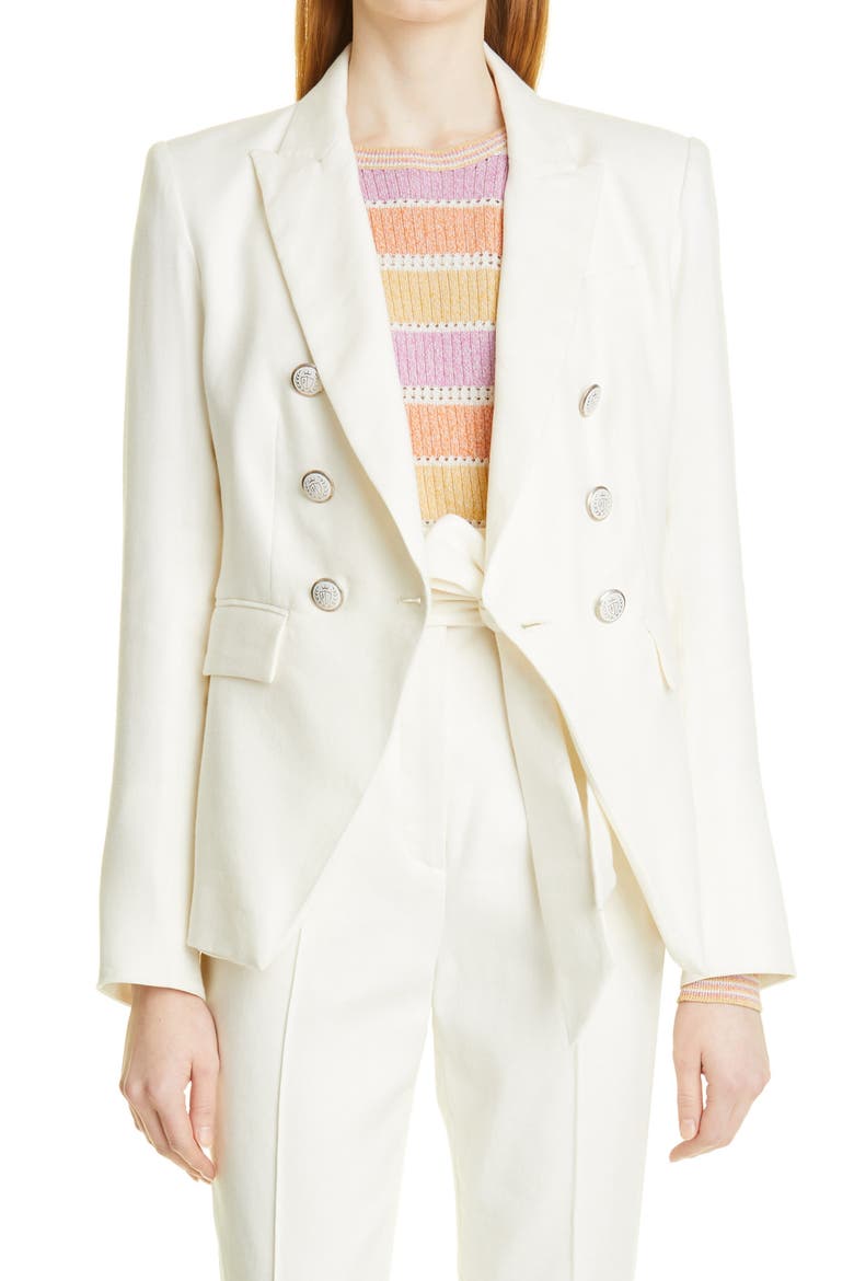 Miller Linen Blend Dickey Jacket, Alternate, color, WHITE