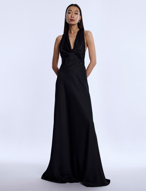 Cowl Neck Halter Gown
