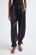 Ulla Johnson Camile Mixed Media Cinched Silk Pants