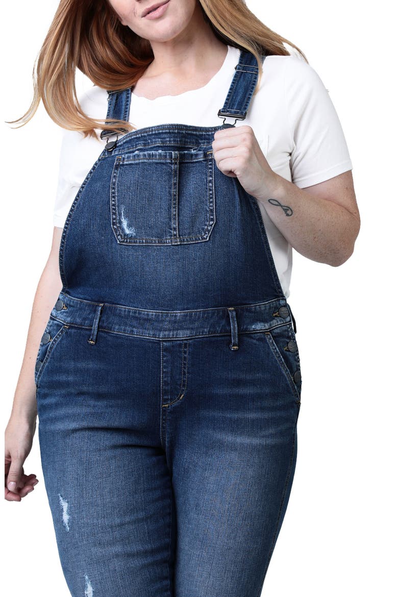 Distressed Denim Overalls, Alternate, color, JUDY