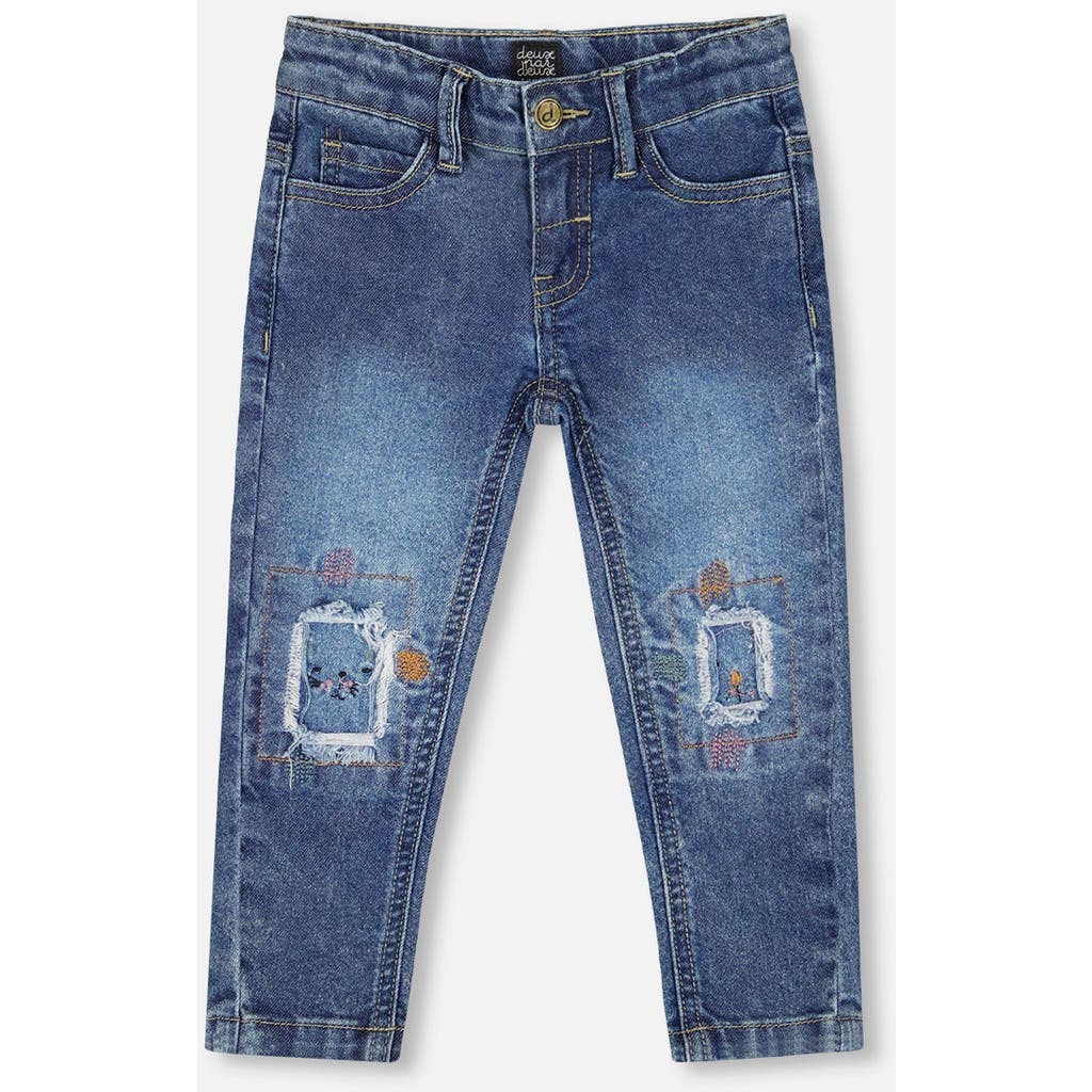 Deux Par Deux Jeans With Embroideries In Blue