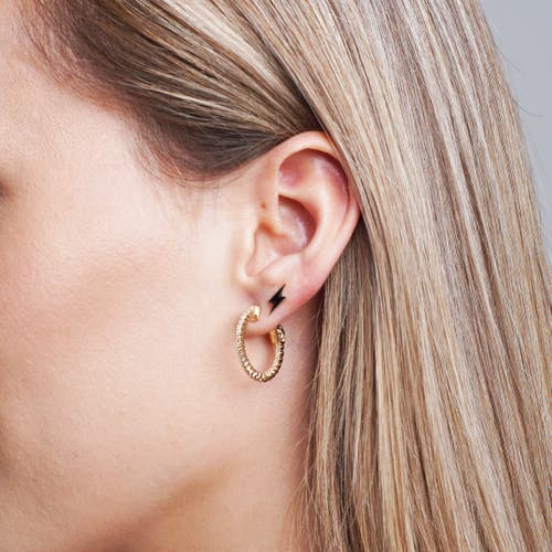 The Lovery Fine Jewelry Lightning Bolt Black Enamel Stud Earrings