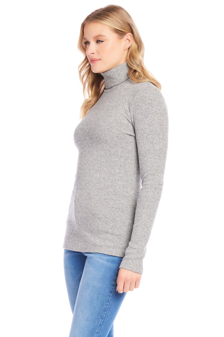 Turtleneck Rib Top, Alternate, color, HEATHER