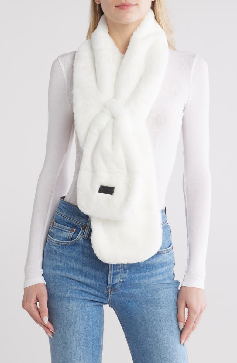 UGG<sup>®</sup> Faux Fur Scarf, Main, color, White