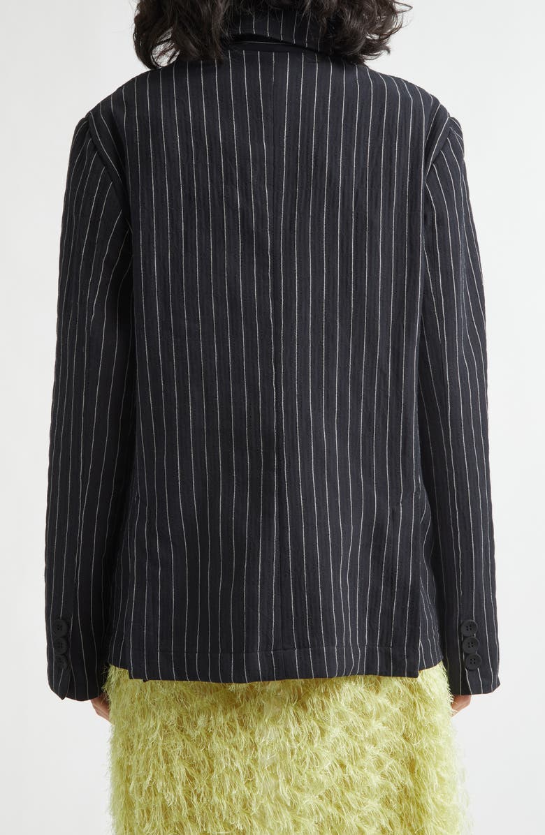 KÚR Wool & Cotton Pinstripe Jacket, Alternate, color, Black Pinstripes