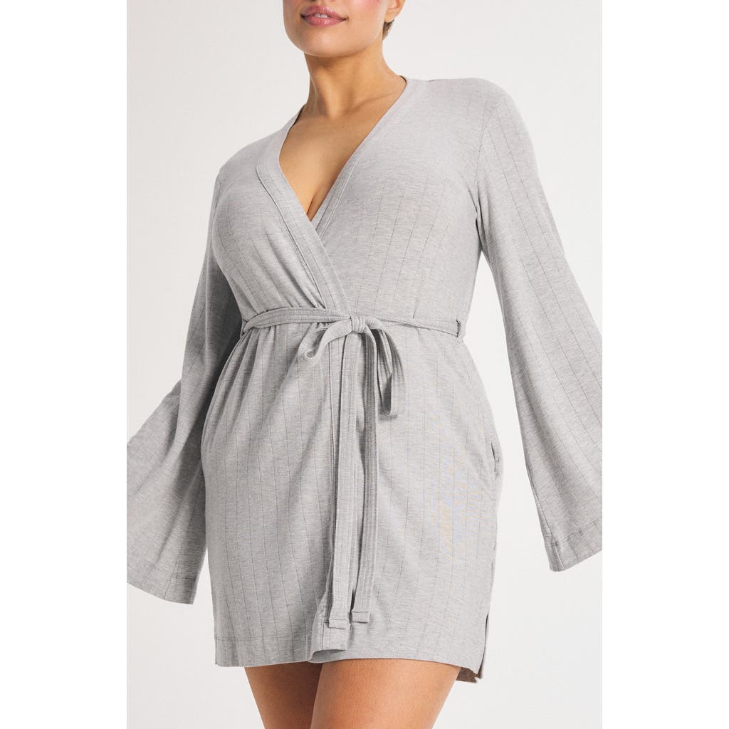 Savage X Fenty Sleek Stitch Robe In Gray