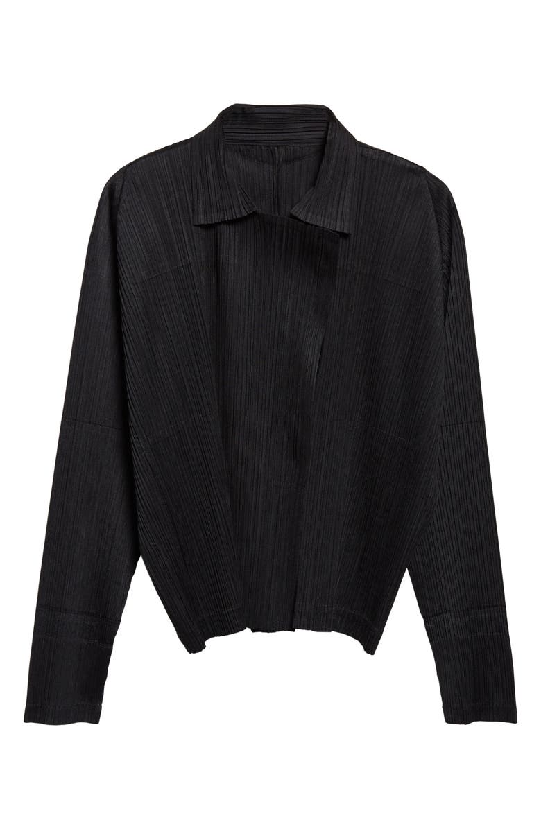 Pleats Please Issey Miyake Monthly Colors February Pleated Jacket, Alternate, color, Black