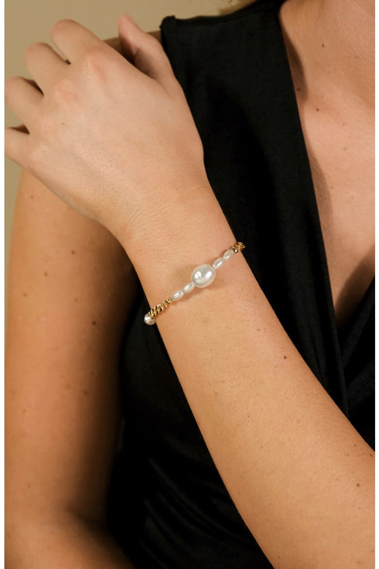 Lilibeth Stationed Freshwater Pearl Bracelet, Alternate, color, GOLD