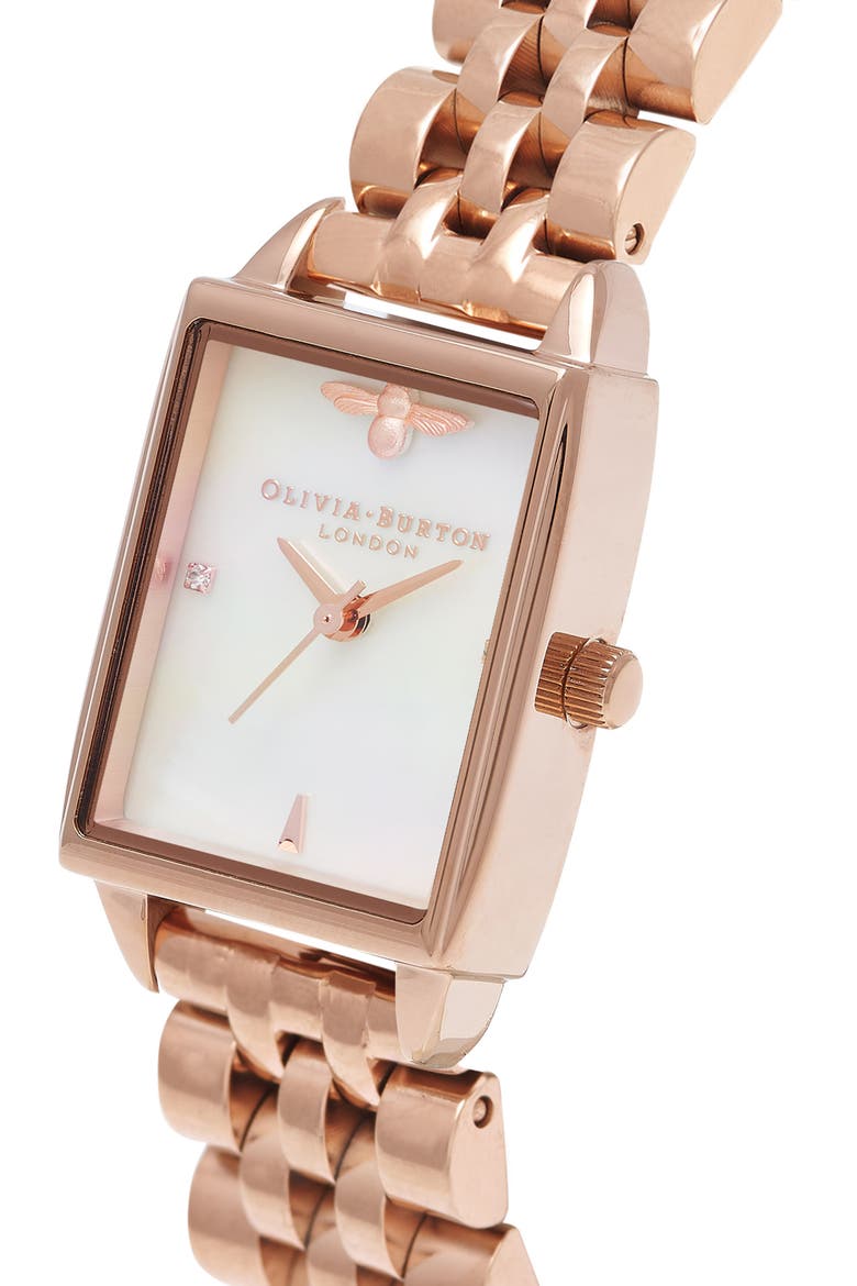 Beehive Bracelet Watch, 20mm, Alternate, color, ROSE GOLD/ MOP/ ROSE GOLD