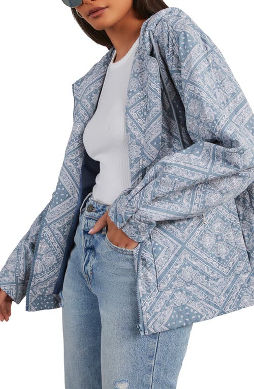 VICI Collection Catie Paisley Quilted Hooded Jacket in Blue 