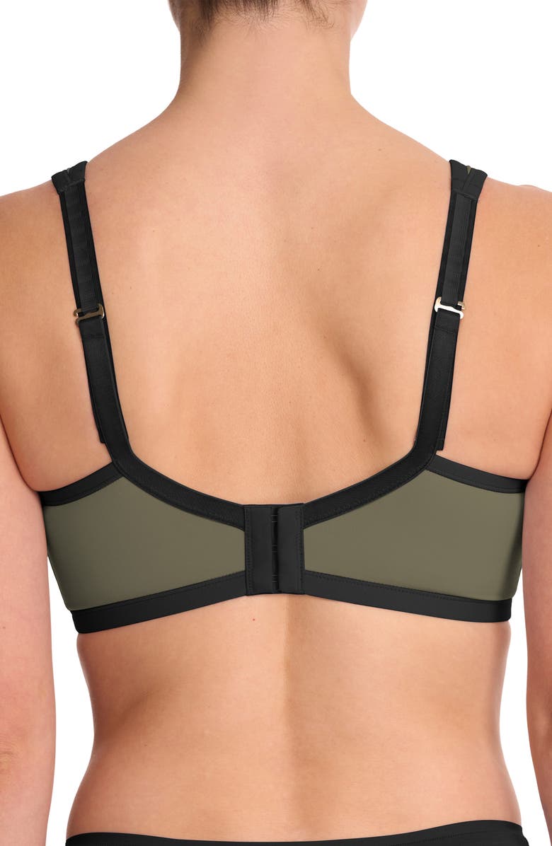 Natori Yogi Convertible Sports Bra, Alternate, color, Olive Green/ Black