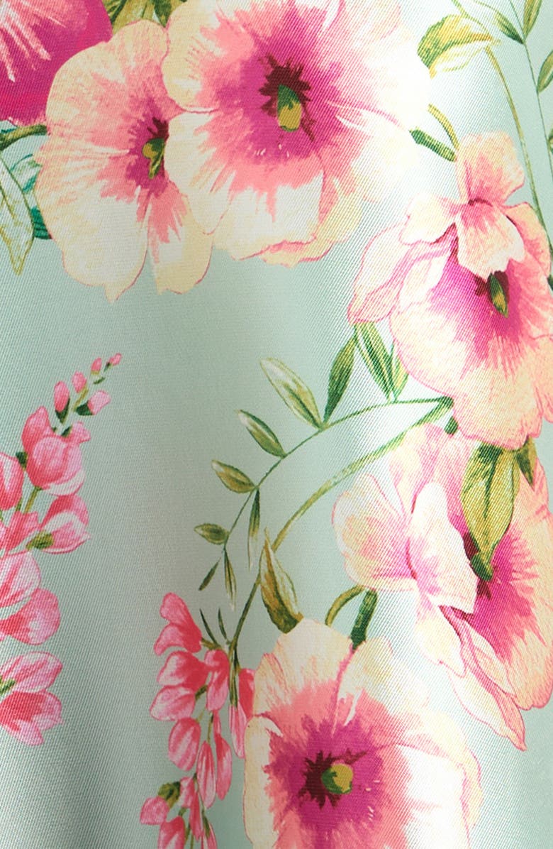 Zunie Kids' Floral Mikado Dress, Alternate, color, Sage/ Multi