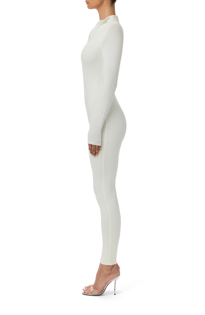 Naked Wardrobe Quarter Zip Jumpsuit, Alternate, color, White