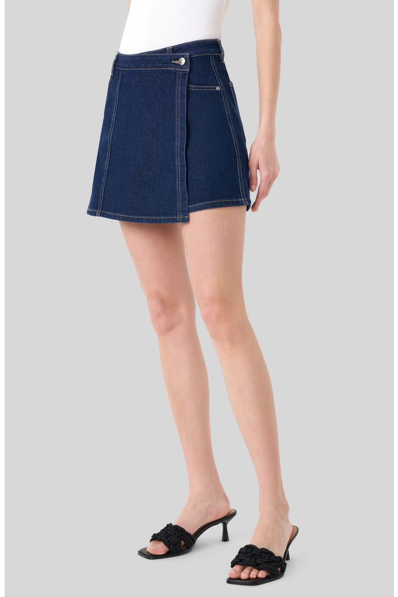 Denim Wrapped Skort, Alternate, color, RINSE WASH