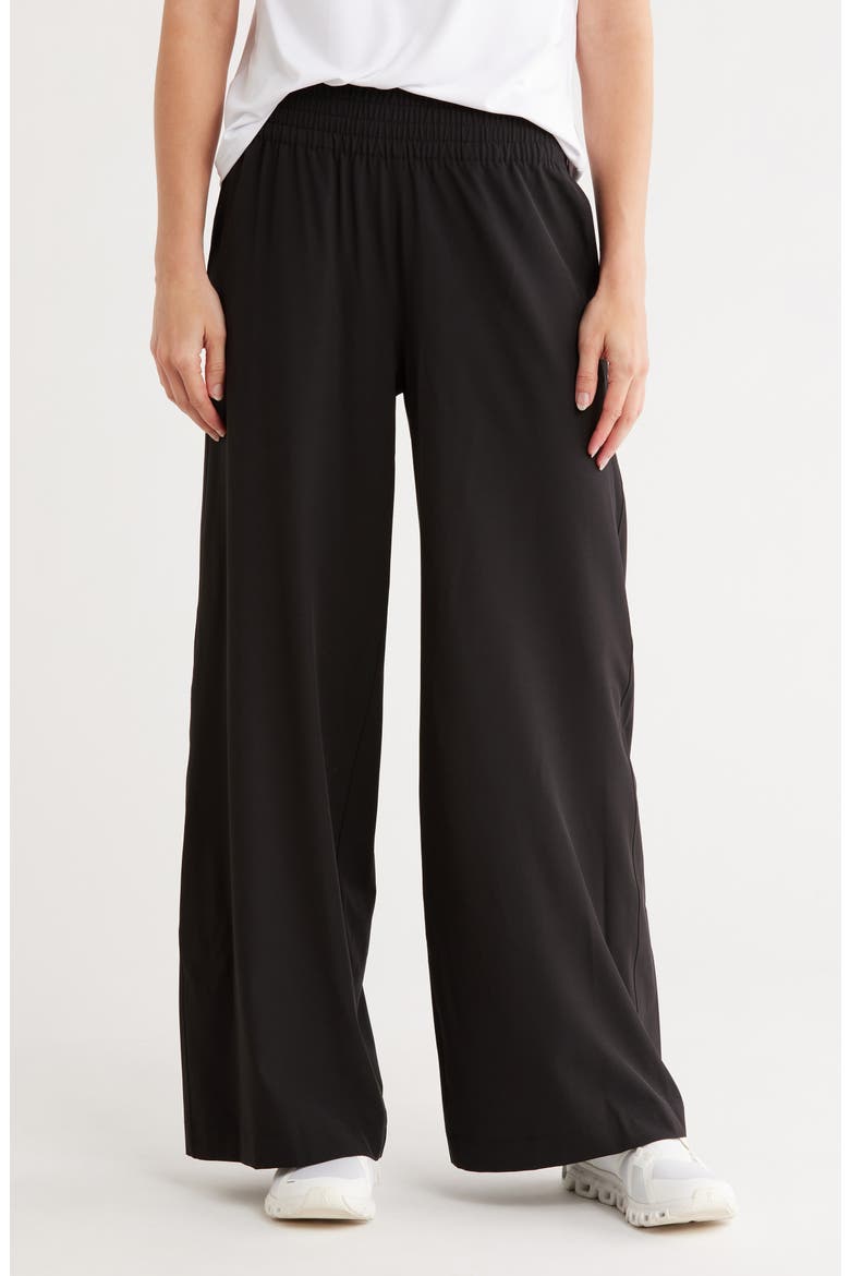 High Waist Wide Leg Pants, Main, color, BLACK