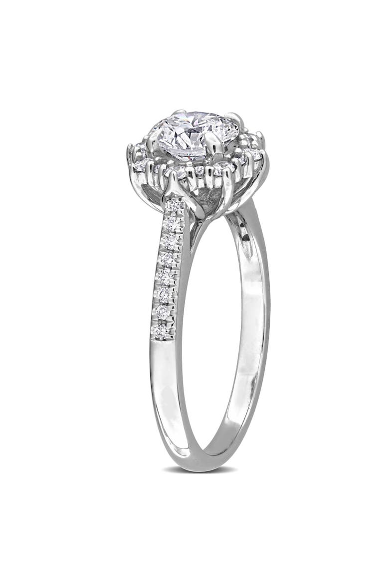 Lab-Grown Diamond Halo Engagement Ring 14k, Alternate, color, White Gold