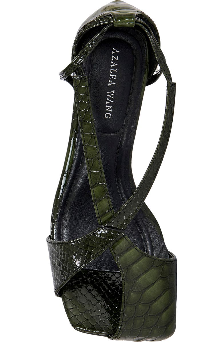 AZALEA WANG Keleder Snakeskin Embossed Ankle Wrap Sandal, Alternate, color,