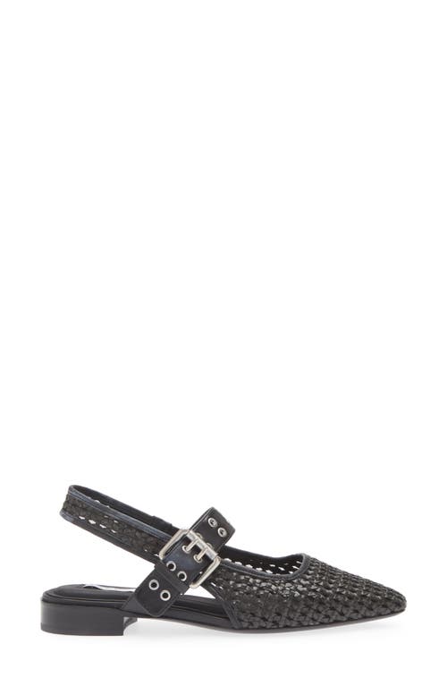 Rag & Bone Astra Woven Buckle Slingback Ballerina Flats In Black