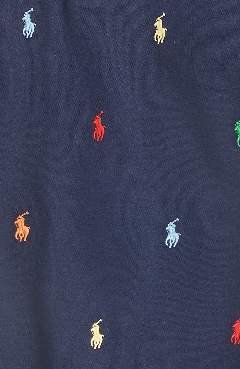 Ralph Lauren Embroidered Romper, Alternate, color, French Navy