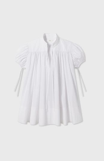 CO Puff Sleeve Gathered Tunic Shirt in Cotton Poplin | Nordstrom