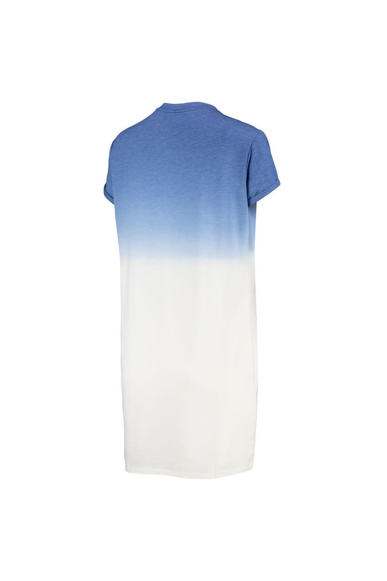 Women's Junk Food Heathered Royal/White New England Patriots Ombre Tri-Blend T-Shirt Dress, Alternate, color, Heather Royal