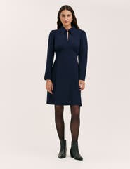 Finery London Sabine Long Sleeve Collared Short Dress