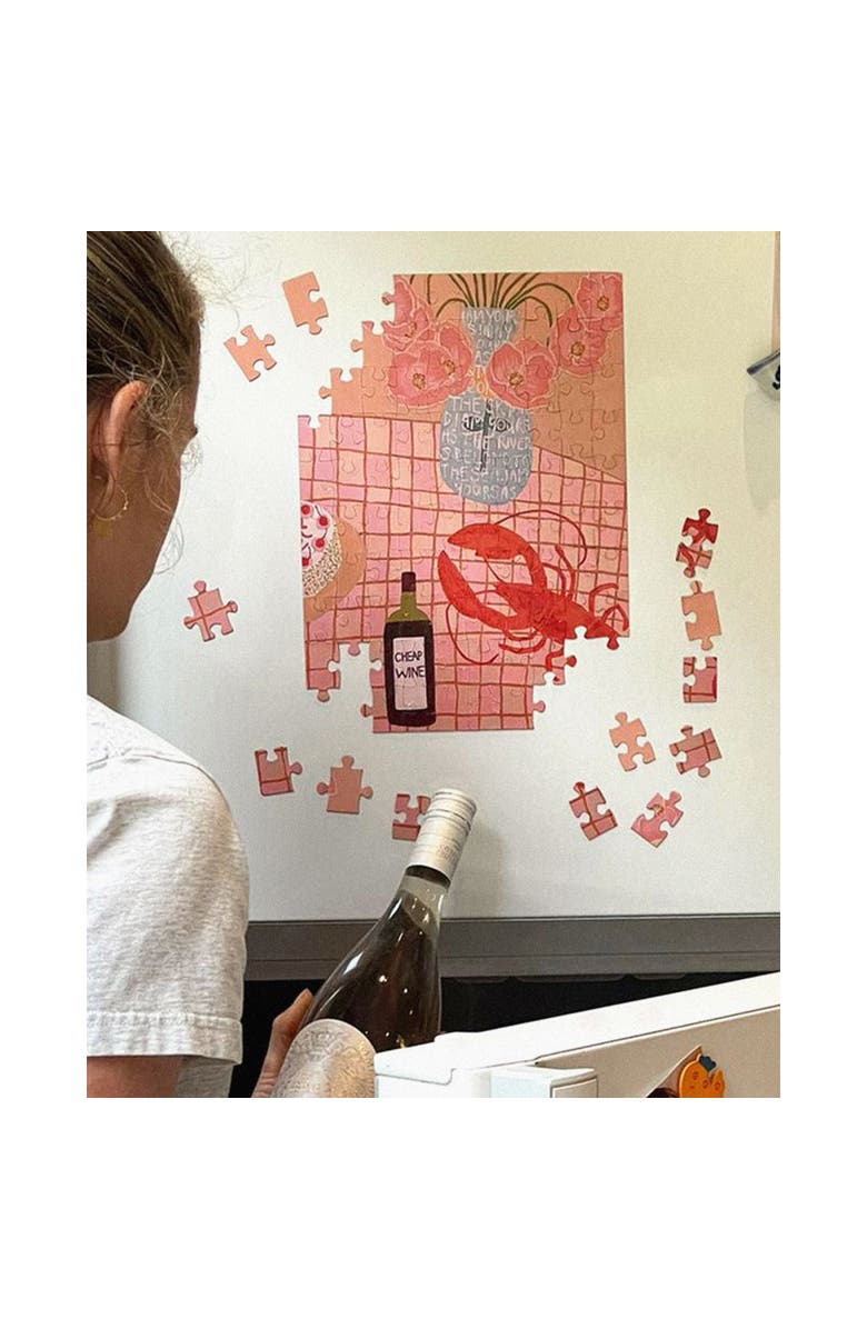 Journey of Something Lobster Lunch, 100 Piece Magnetic Art Puzzle, 11.4 x 8.3 Inches, Alternate, color, Multicolored