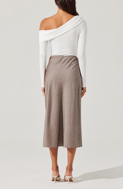 Astr The Label Stripe Skirt In Taupe Stripe