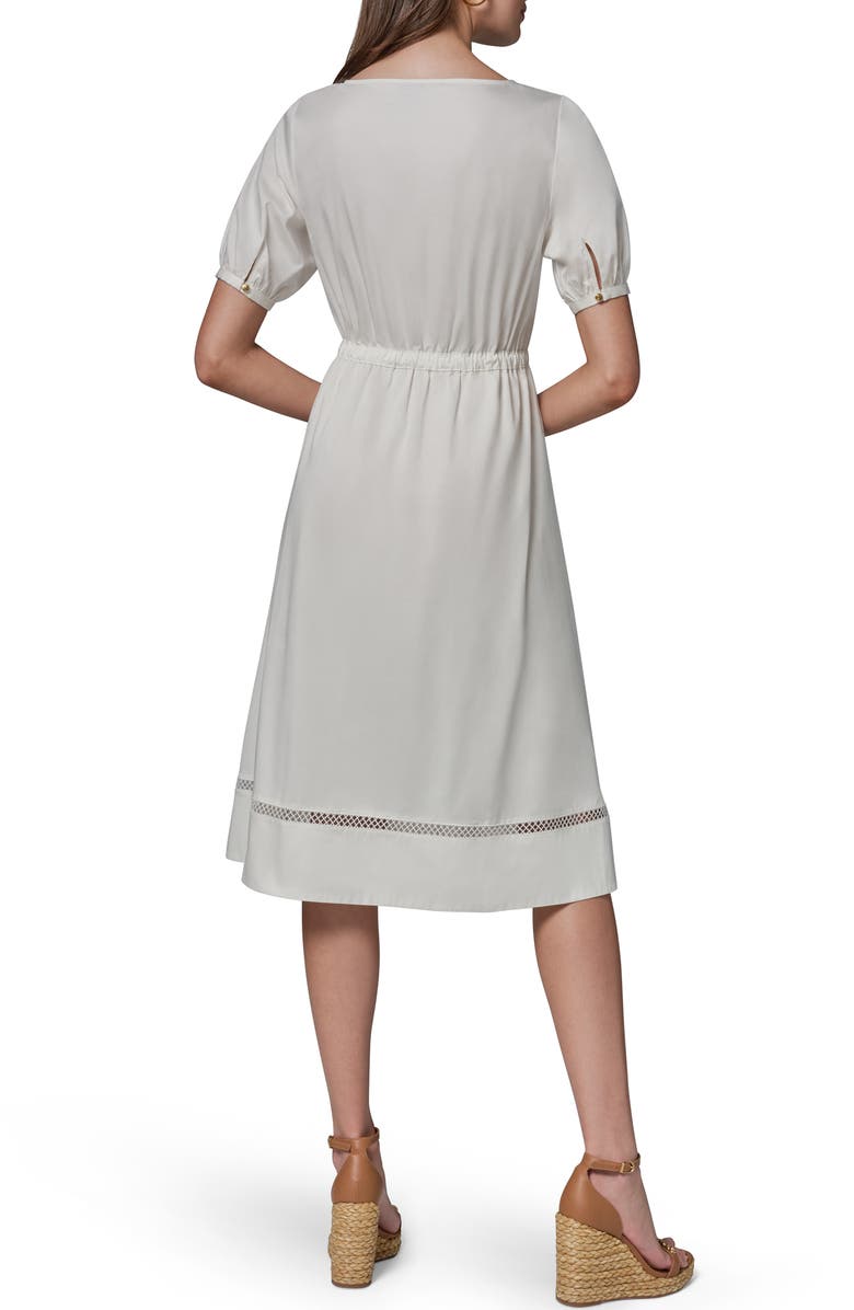 DONNA KARAN WEEKEND Short Sleeve A-Line Dress, Alternate, color, Cream