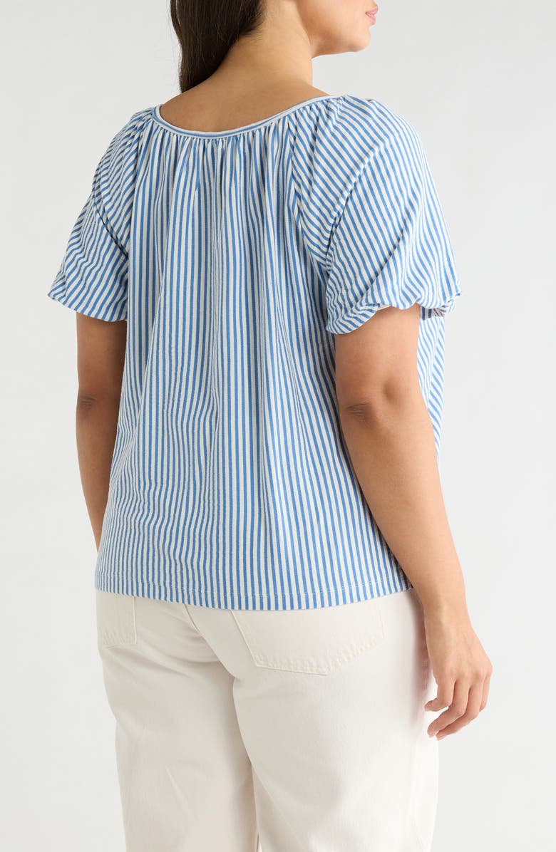 MAX STUDIO Crochet Trim Sleeveless Top, Alternate, color, Denim Stripe