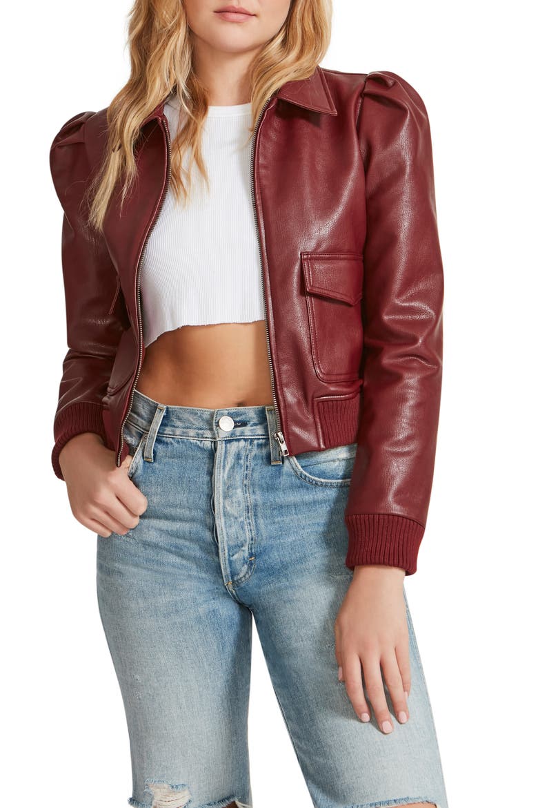BB Dakota Boss Mode Faux Leather Jacket, Main, color, BEET