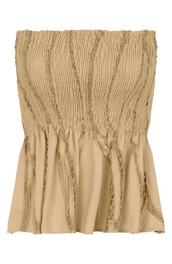 Vix Paula Hermanny Babi Strapless Cover-up Top In Brown