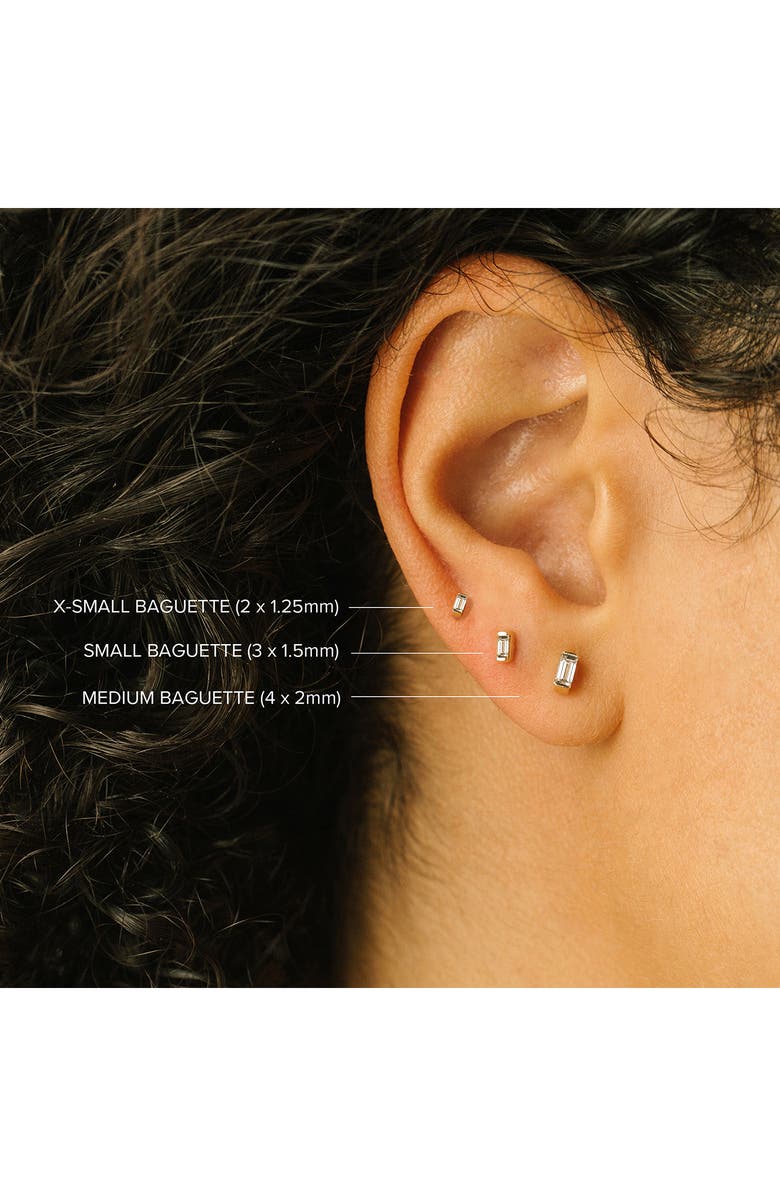 Zoë Chicco White Diamond Baguette Stud Earring, Alternate, color,