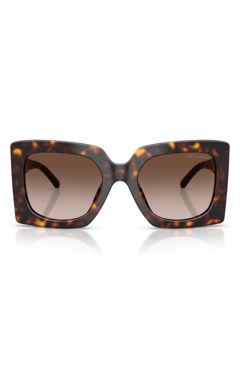 Dolce&Gabbana 54mm Square Sunglasses, Main, color, Havana / Gradient Brown