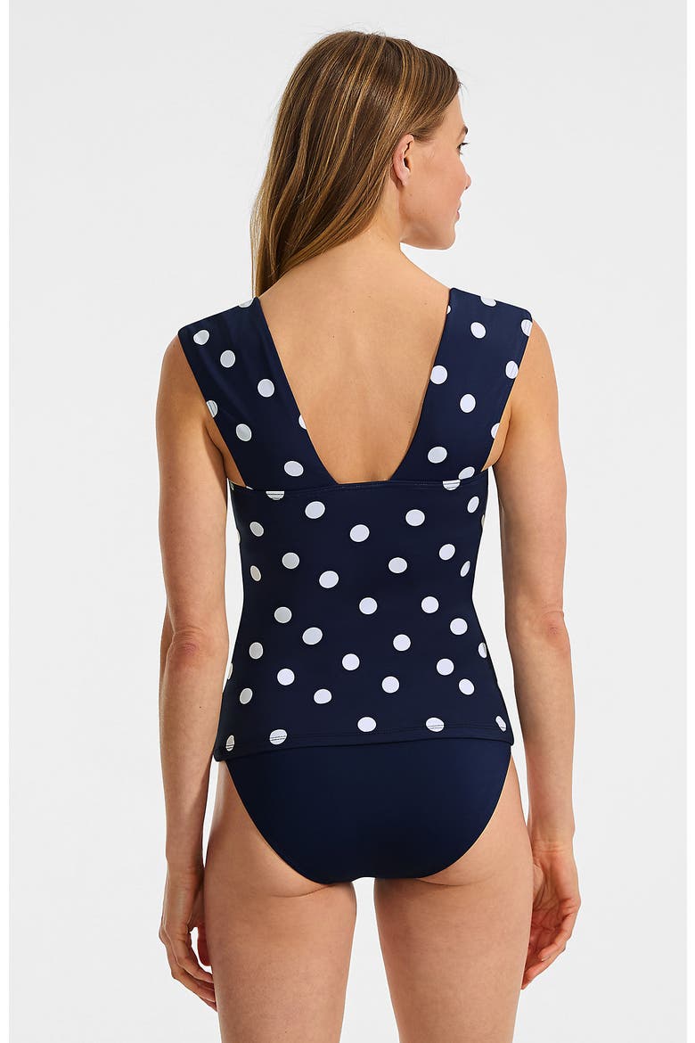 D-Cup Square Neck Underwire Tankini Top, Alternate, color, Deep Sea Navy Polka Dot