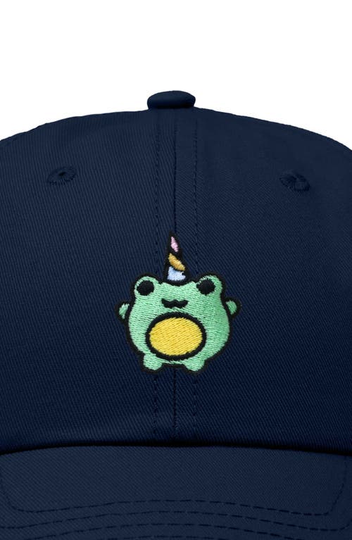 Dalix Froggy Unicorn Embroidered Cap In Navy Blue