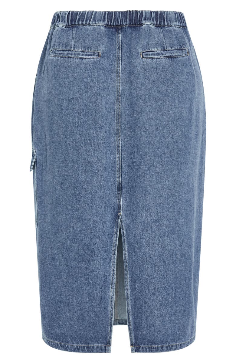 City Chic Alexis Tie Waist Denim Skirt, Alternate, color,