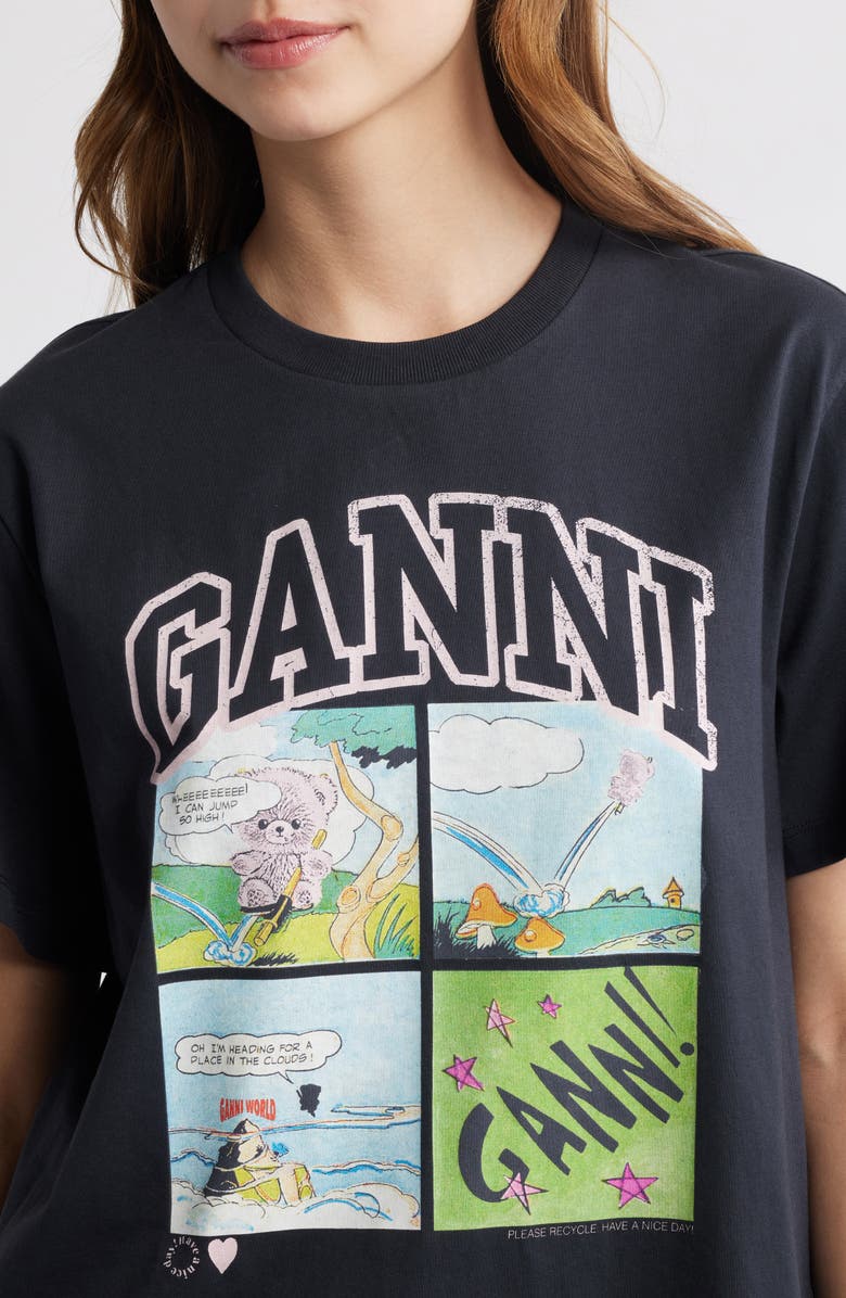 Ganni Teddy Organic Cotton Graphic T-Shirt, Alternate, color,
