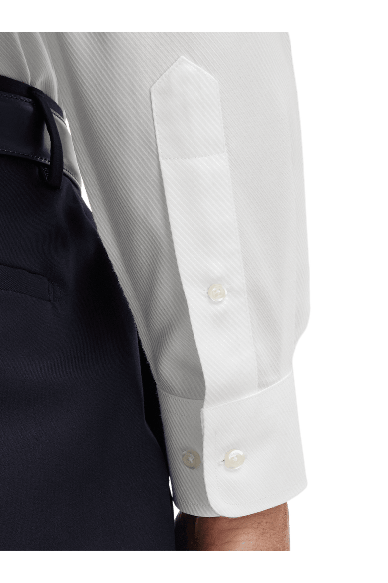 Non-iron Cotton Twill Button Down Collar Dress Shirt, Alternate, color, White